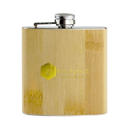 Custom Retro Stainless Steel Portable Hip Flask - 6 oz.