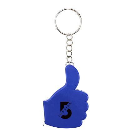 Custom Thumbs-Up Tape Measure w/ Keychains - 3.3'