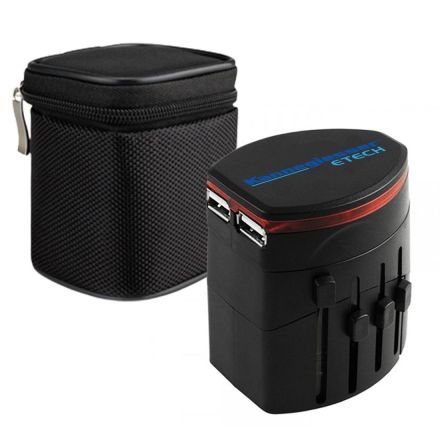 Custom Universal USB Travel Adapter w/ Portable Case