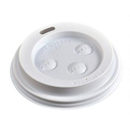 White Dome Sip Hole Lid for 4oz Paper Hot Cups (63mm) - 1000 / Case