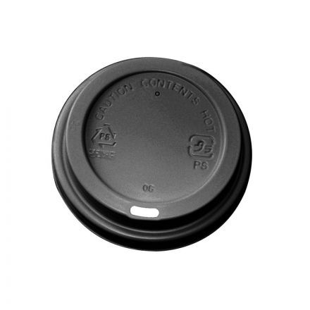 Black Sipper Dome Lids for 8 oz. Paper Hot Cups (80mm) - 1000 / Case