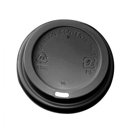 Black Sipper Dome Lids for 10~16oz Paper Hot Cups (90mm) - 1000 / Case