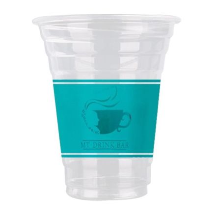 14 oz. Custom Plastic PET Cold Cups (98mm) - 1000 / Case