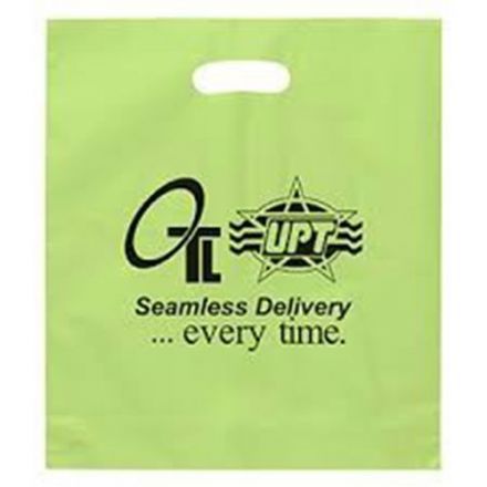 Custom Frosted Printed Die Cut Handle Bag - 15"w x 18"h x 4"d