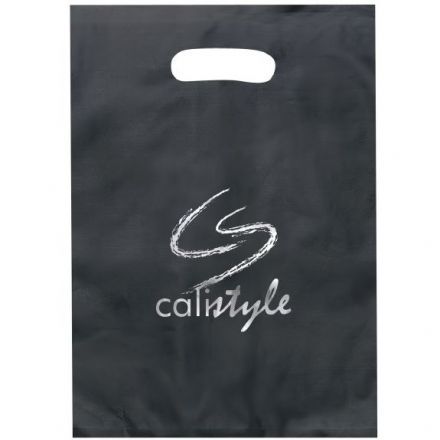 Custom Die Cut Handle Frosted Promotional Plastic Bag - 9.5"w x 14"h