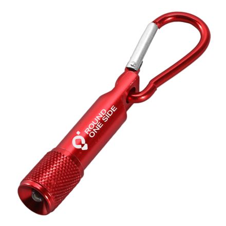 Custom Aluminum Flashlight Keychain w/ Carabiner