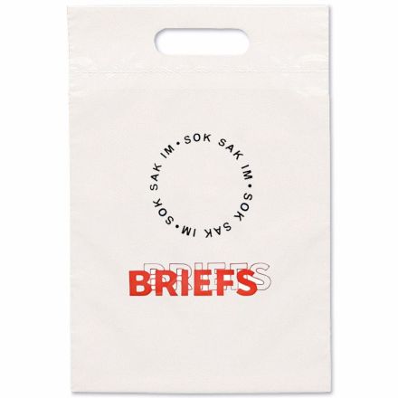 Custom Folded Die Cut Handle Plastic Bag - 9.5"w x 14"h