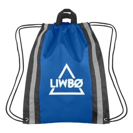 Custom Reflective Drawstring Backpack - 13.5"w x 16"h