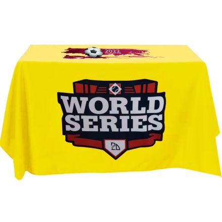 Full Color Custom 4-Sided Flat Table Cover - 4 ft.