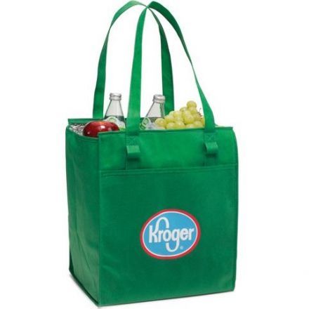 Custom Deluxe Insulated Non-Woven Promo Grocery Tote - 11.5"w x 13.5"h x 7.25"d