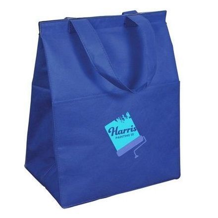 Reusable Insulated Grocery Cooler Custom Tote Bags - 10"w x 14"h x 7.25"d