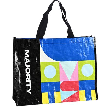 Full Color Custom Laminated PP Woven Tote Bag - 15.7"w x 11.8"h x 6"d