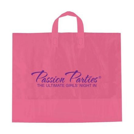 Custom Frosted Loop Promotional Shopping Bag- 16"w x 15"h x 6"d