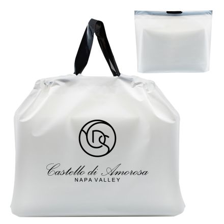 Drawtape Handle Custom Plastic Bags - 15.7"w x 11.8"h x 1.6"d