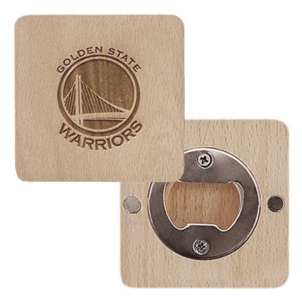 Custom Wooden Square Coaster and Bottle Opener