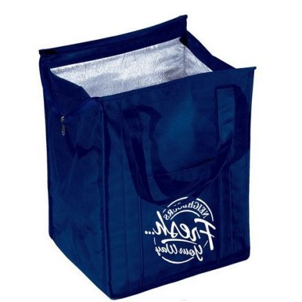 Custom Insulated Promotional Grocery Tote - 11.5"w x 15.5"h x 9.5"d