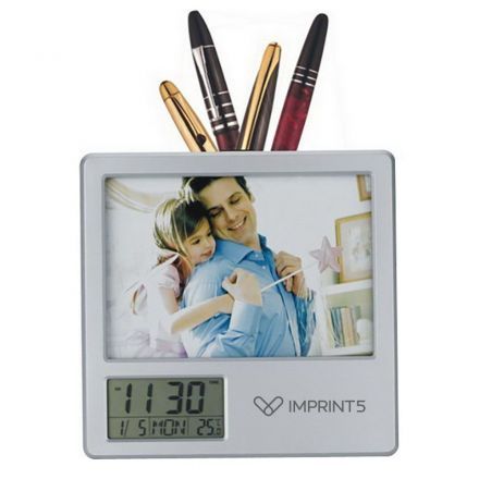 Photoframe & Clock Custom Desk Caddy - 3" x 5"