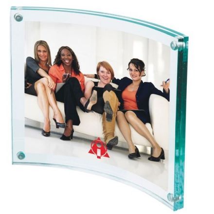Arc Acrylic Imprinted Photo Frame - 4" x 3.5"