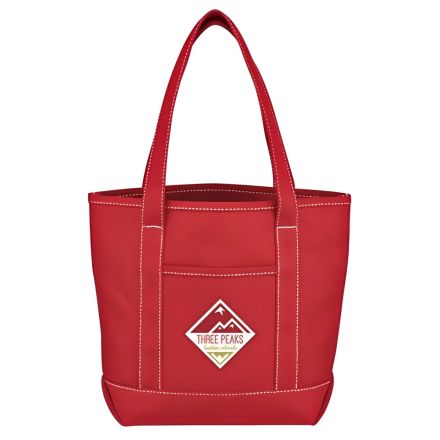 Custom Cotton Canvas Boat Style Tote Bag - 15"w x 12"h x 4.75"d