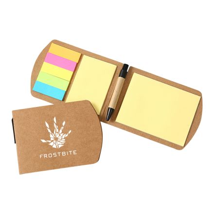 Custom Sticky Notepad w/ Pen - 3.5" x 4.7"