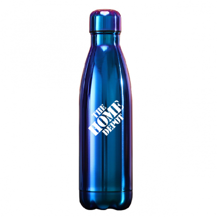 Metallic Stainless Steel Vacuum Custom Water Bottles - 17 oz.