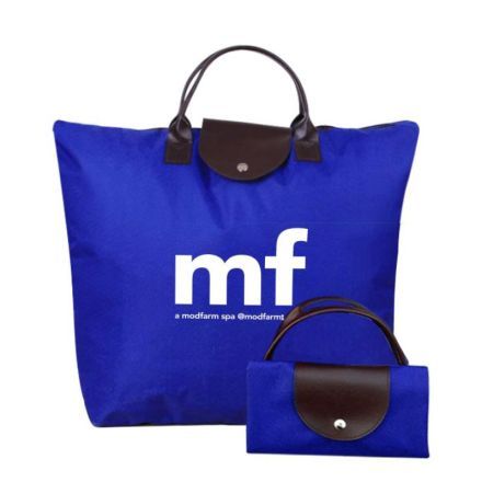 Foldable Zippered Custom Tote Bag - 17.7"w x 14.5"h x 4.7"d
