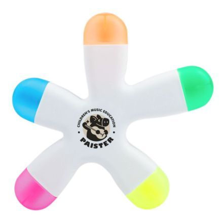Five Color Flower Fun Promotional Highlighter
