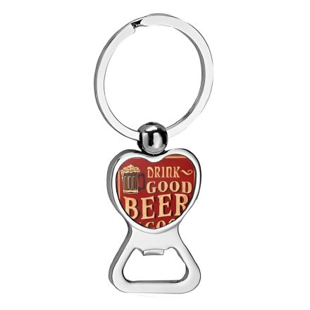 Full Color Custom Heart Shaped Bottle Opener Keychains
