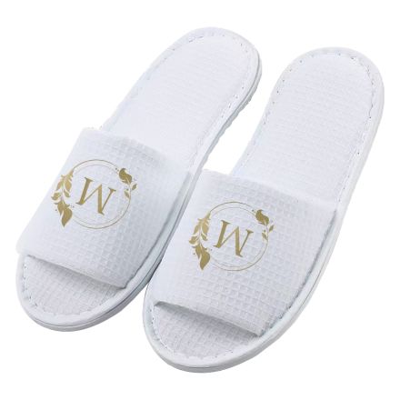 Custom Open Toe Waffle Weave Slippers