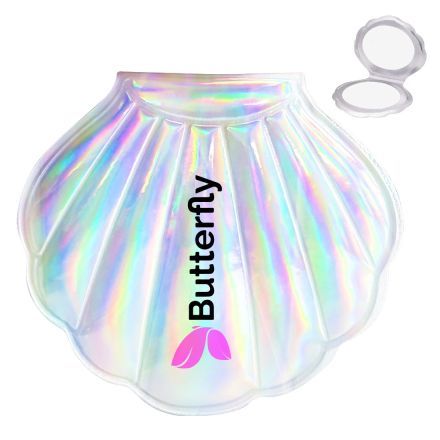 Custom Holographic Shell Shaped Compact Mirror