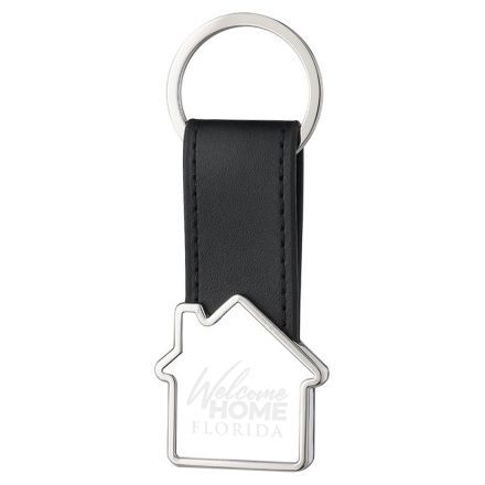 Full Color Custom Leather House Metal Key Tag