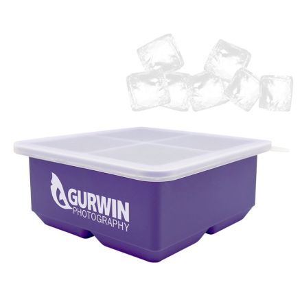 Custom Silicone Square Ice Cube Mold w/ Lid - 4 Piece