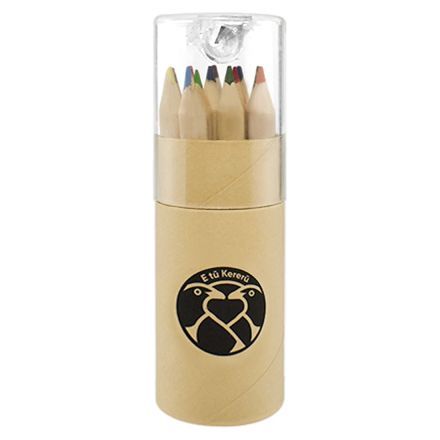 Imprinted Colored Pencil Set in Tube w/ Sharpener