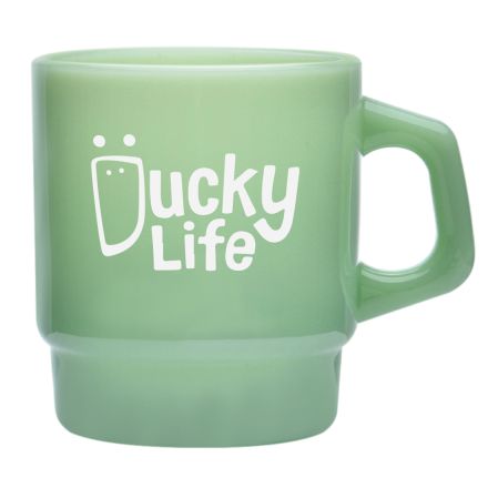 Custom Jade Glass Coffee Mug - 8 oz.