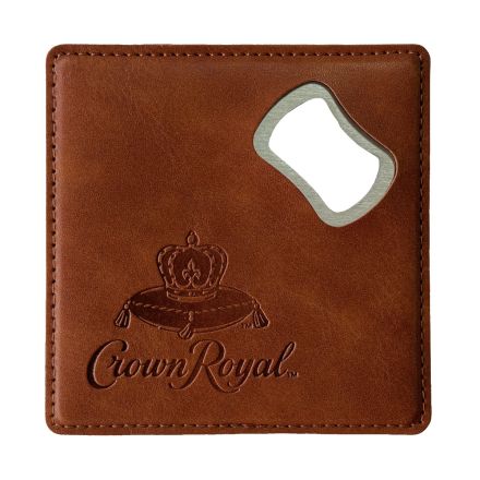 Full Color Custom PU Leather Bottle Opener Coaster