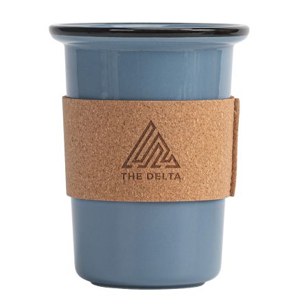 Custom Ceramic To-go Cup w/ Cork Sleeve - 16 oz.