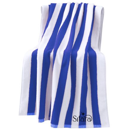 Custom Striped Cotton Beach Towel - 30'' x 60''