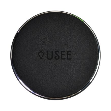 Custom Leatherette Wireless Fast Charging Pad w/ Metal Trim