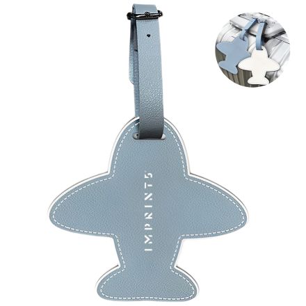 Custom Aircraft-Shaped Leather Luggage Tag