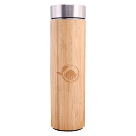 Custom Premium Bamboo Travel Thermos - 17 oz.