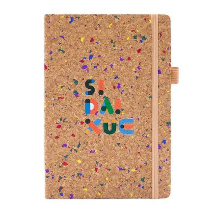 Full Color Custom A5 PU Cork Cover Notebook - 5.7'' x 8.4''