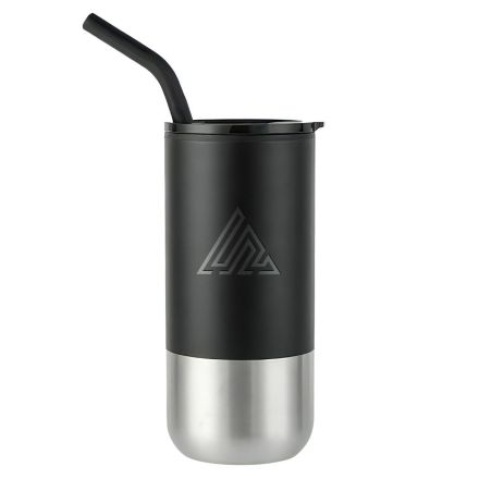 Custom Travel Tumbler w/ Stainless Straw - 16 oz.