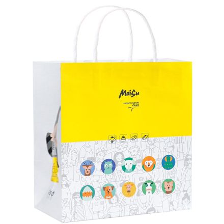 Full Color Custom Kraft Paper Bag - 5.1''w x 5.7''h x 2.8''d