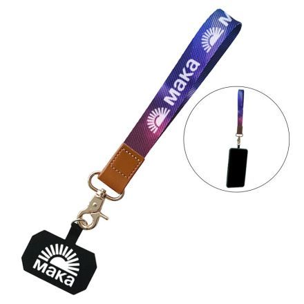 Full Color Custom Wristlet Lanyard w/ Phone Patch