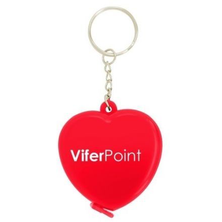 Custom Heart Shaped Tape Measure Key Tag