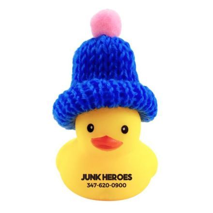 Promotional Logo Bath Rubber Duck w/ Hat - 2.1" x 2" x 1.65"