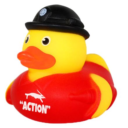 Custom Fireman Rubber Duck - 2.1" x 2" x 1.8"