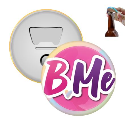 Full Color Custom Tinplate Bottle Opener w/ Refrigerator Magnet