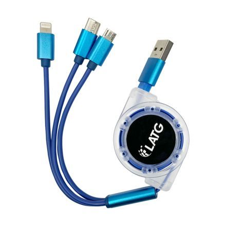 Custom Wheel Structure 3-in-1 Charging Cable