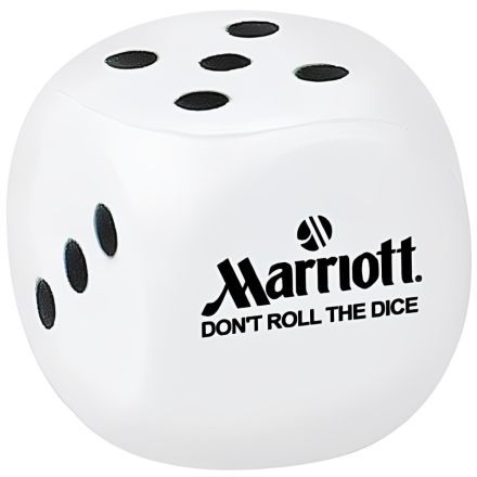 White Promotional Dice Stress Ball
